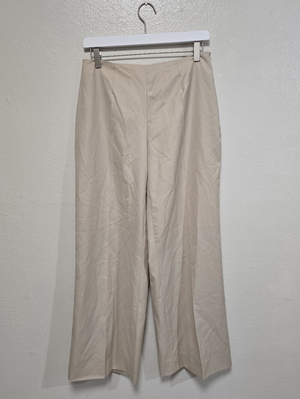 Les Copains Wide Leg Lightweight Wool Italian Luxury Trousers Size IT 42/US 6